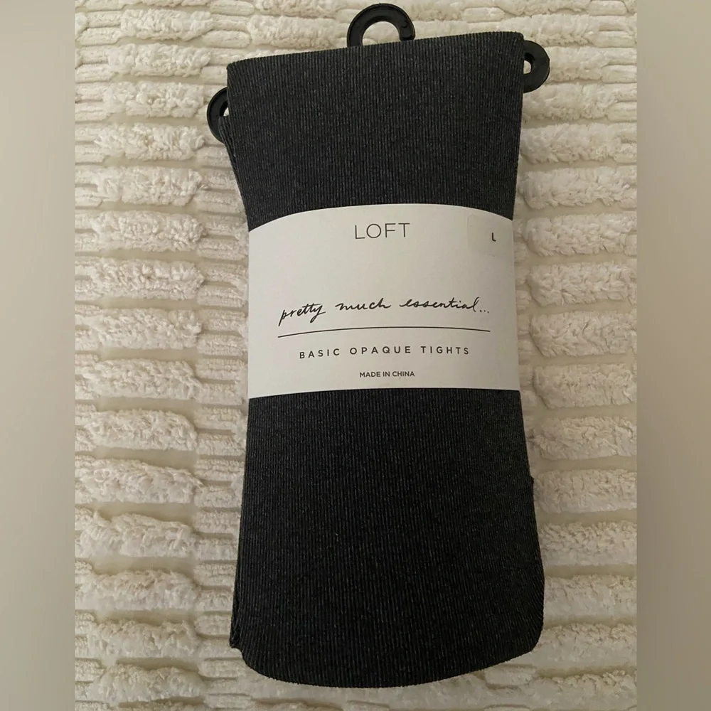 NEW LOFT Pretty Much Essential Basic Opaque Tights Charcoal Grey Large
